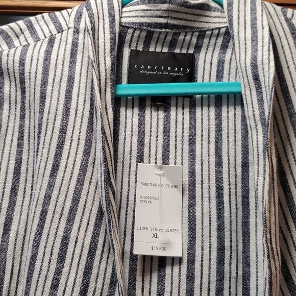 NWT Sanctuary Open Front Linen Blend Blazer - Picture 2 of 6